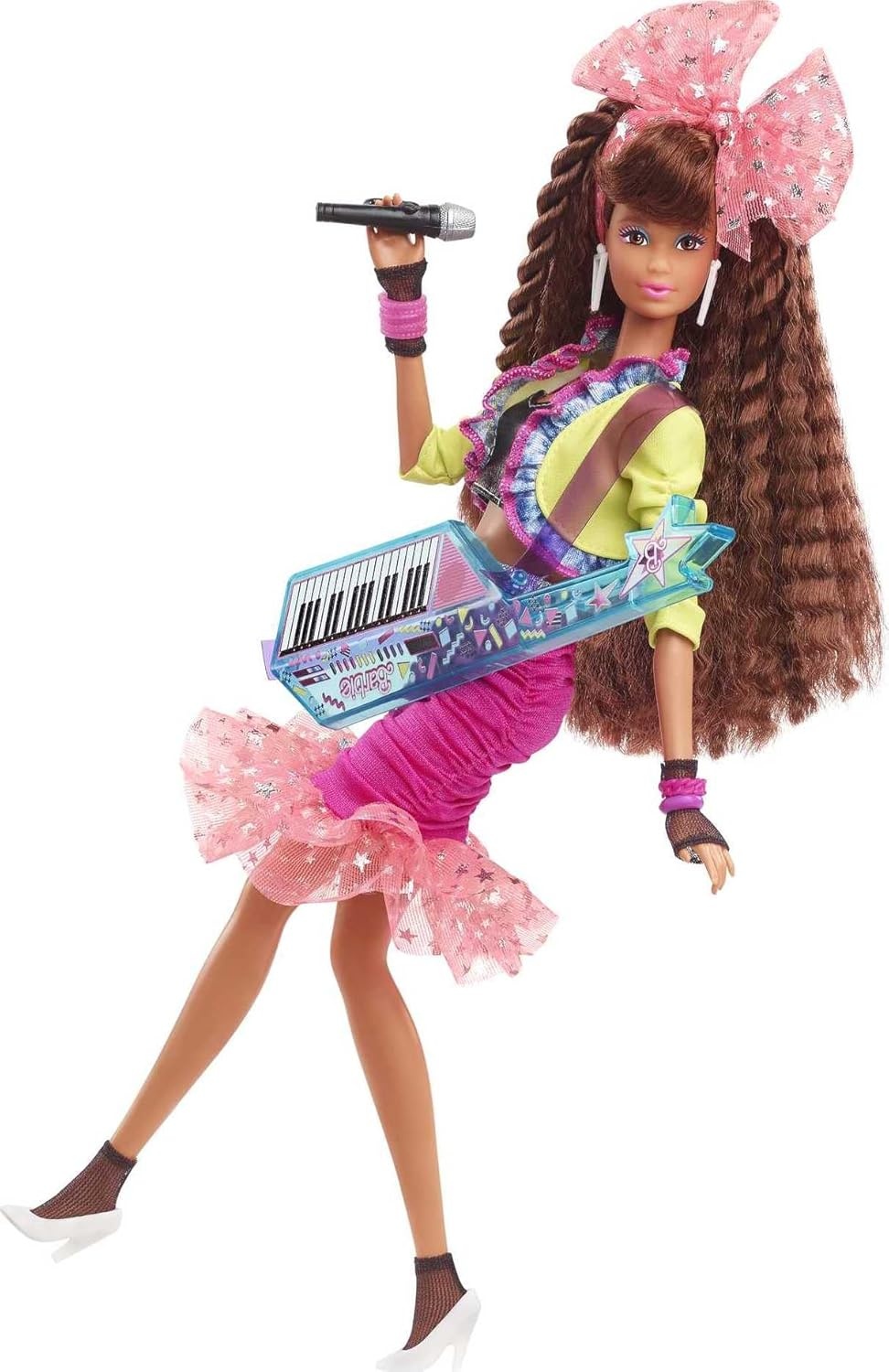 imageBarbie Rewind Doll amp Accessories with Curly Black Hair amp 1980sinspired Slumber Party Outfit Collectible amp DisplayablePink white