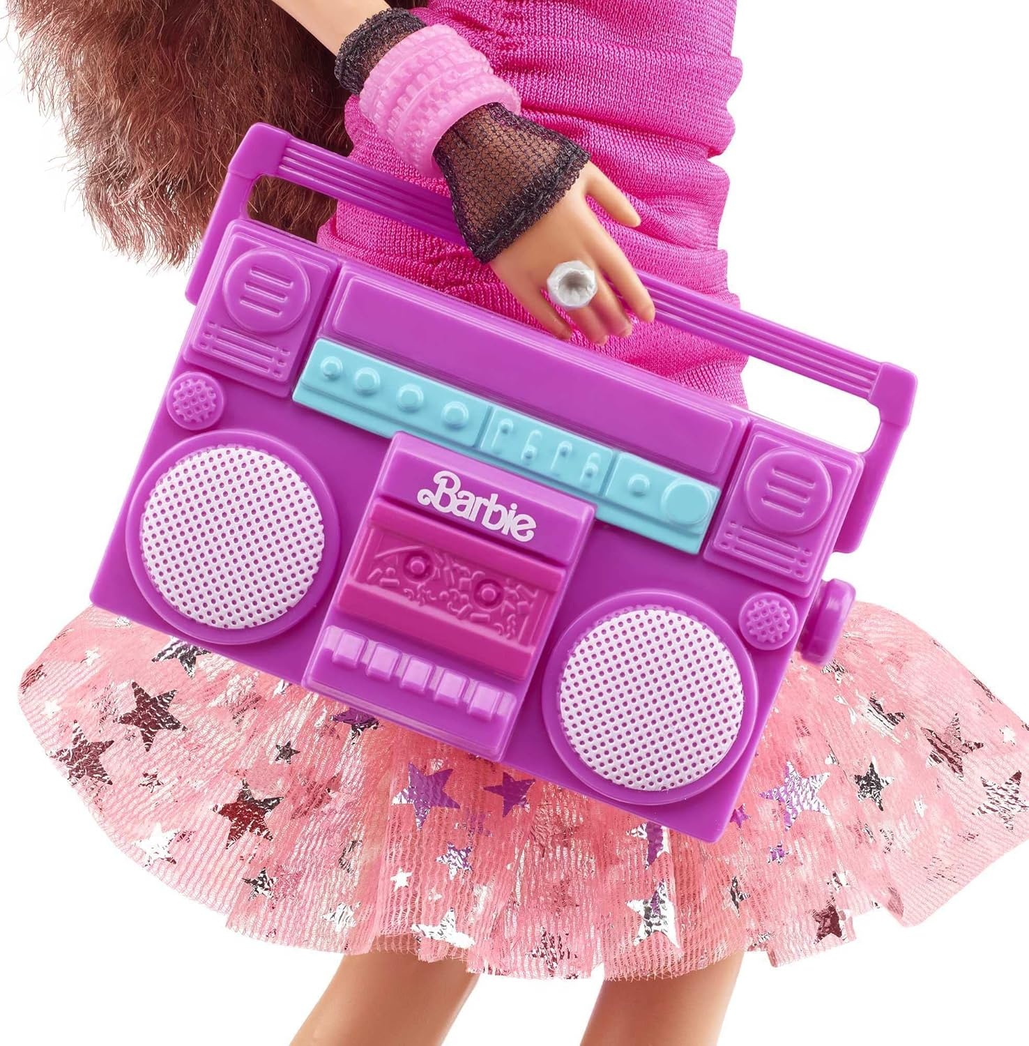 imageBarbie Rewind Doll amp Accessories with Curly Black Hair amp 1980sinspired Slumber Party Outfit Collectible amp DisplayablePink white