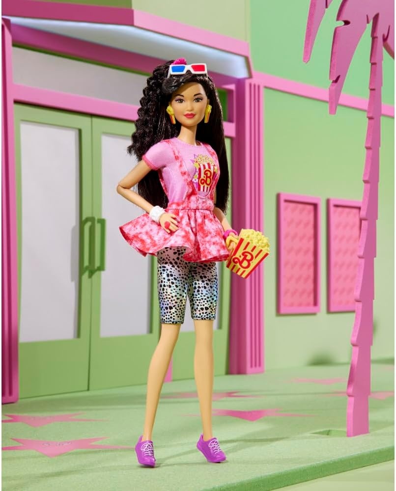 imageBarbie Rewind Doll amp Accessories with Curly Blonde Hair amp 1980sinspired Prom Queen Outfit Collectible amp DisplayableMovie Night