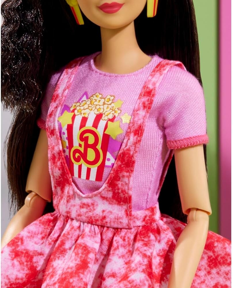 imageBarbie Rewind Doll amp Accessories with Curly Blonde Hair amp 1980sinspired Prom Queen Outfit Collectible amp DisplayableMovie Night