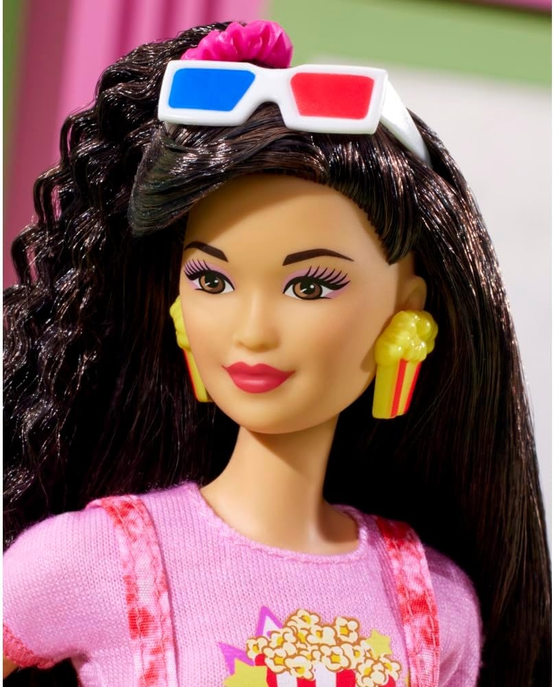 imageBarbie Rewind Doll amp Accessories with Curly Blonde Hair amp 1980sinspired Prom Queen Outfit Collectible amp DisplayableMovie Night