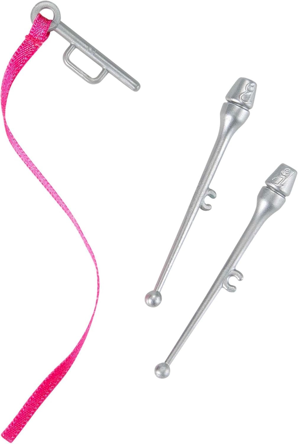imageBarbie Rhythmic Gymnast Blonde Doll 12in3040cm with Colorful Metallic Leotard 2 Clubs amp Ribbon Accessory Great Gift for Ages 3 Years Old amp Up