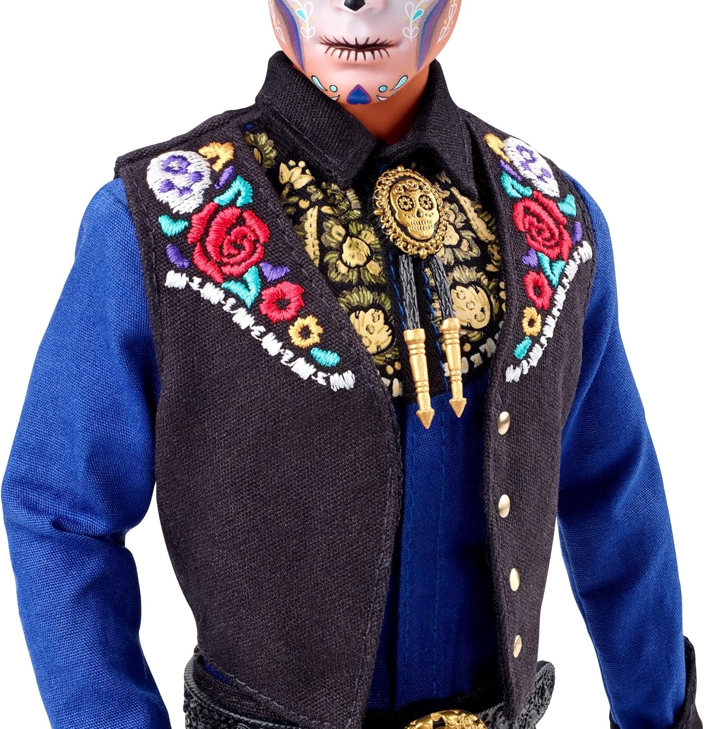 imageBarbie Signature Fashion Doll 2022 Da De Muertos Ken Collectible Wearing Shirt Vest amp Sombrero with Calavera Face Paint