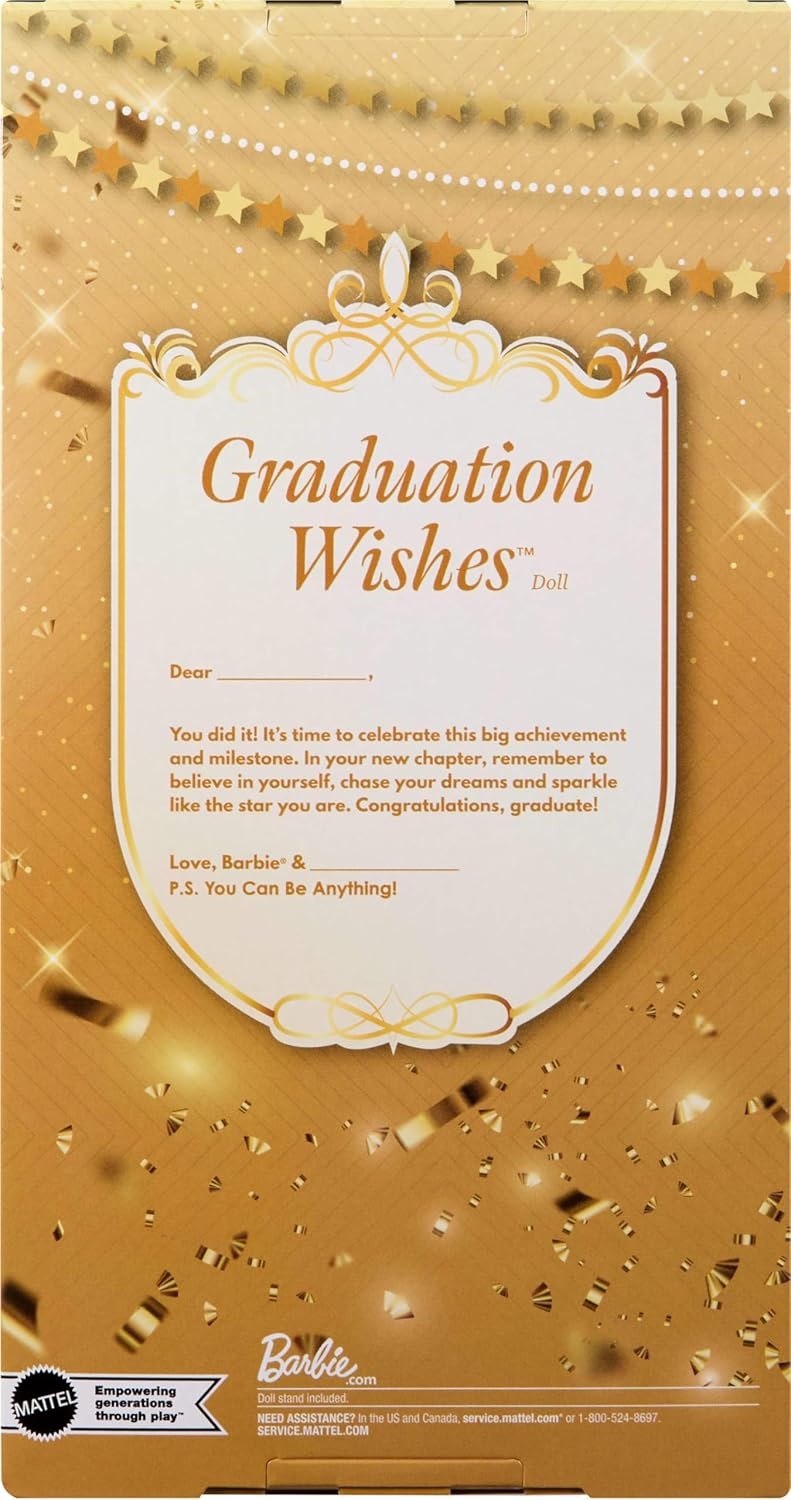 imageBarbie Signature Graduation Wishes Fashion Doll with Burgundy Robe amp Tassel Cap Collectible Toy in Giftable Packaging