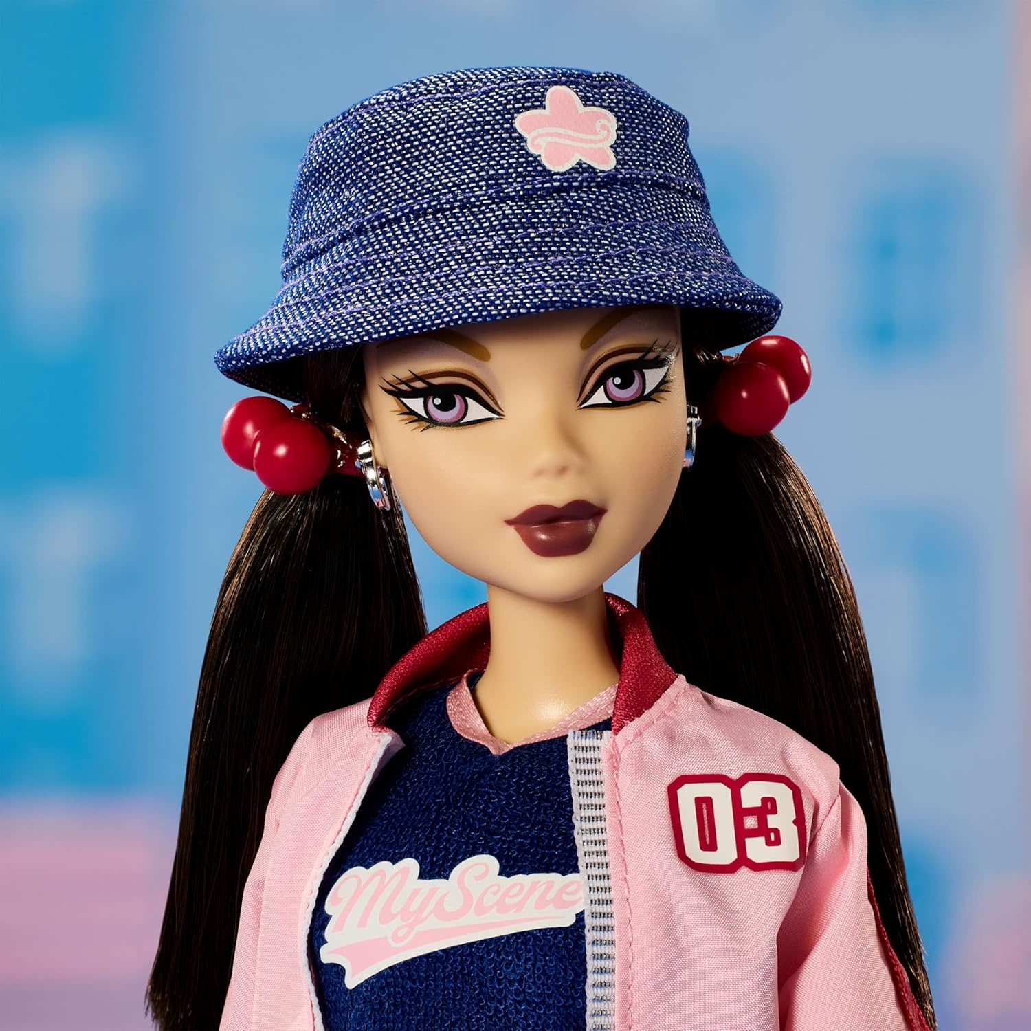imageBarbie Signature My Scene Nolee Doll and Accessories Y2KInspired Outfit with Sporty Matching Set Cropped Jacket Leg Warmers and Doll Stand