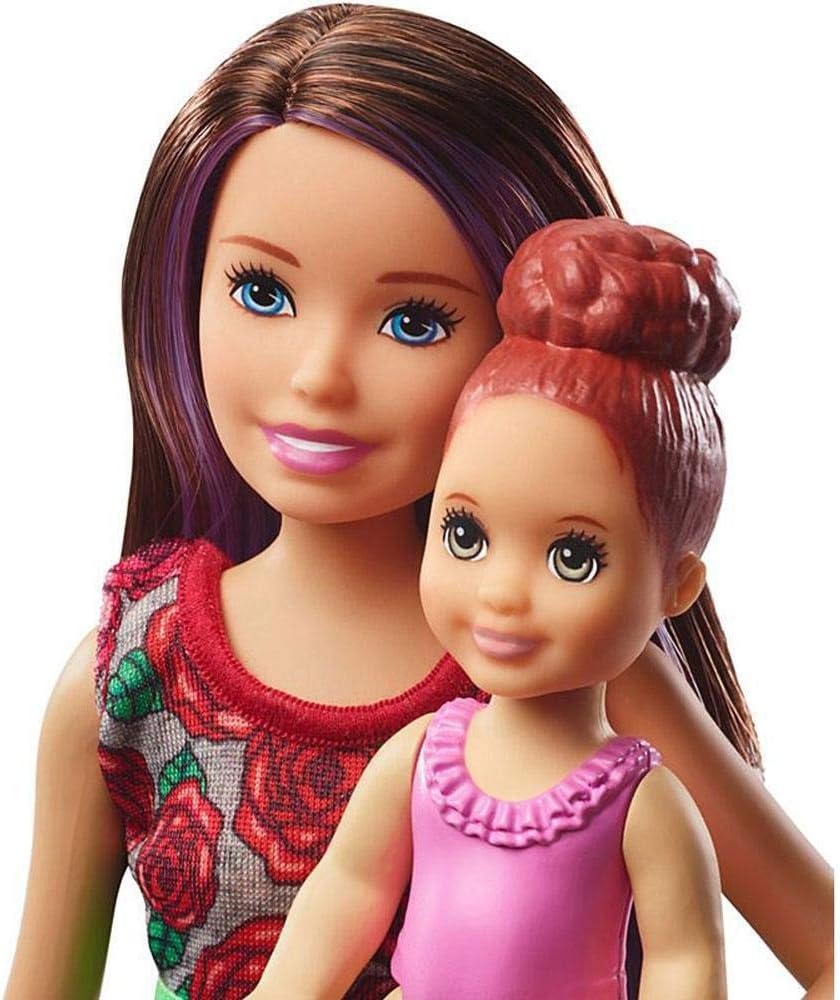 imageBarbie Skipper Babysitters Inc Bedtime Playset with Babysitting Skipper Doll Toddler Doll with GlowintheDark Pajamas Bed Sleeping Kitty Teddy Bear Blanket and Storybook for Kids 37 Years OldBath Playset