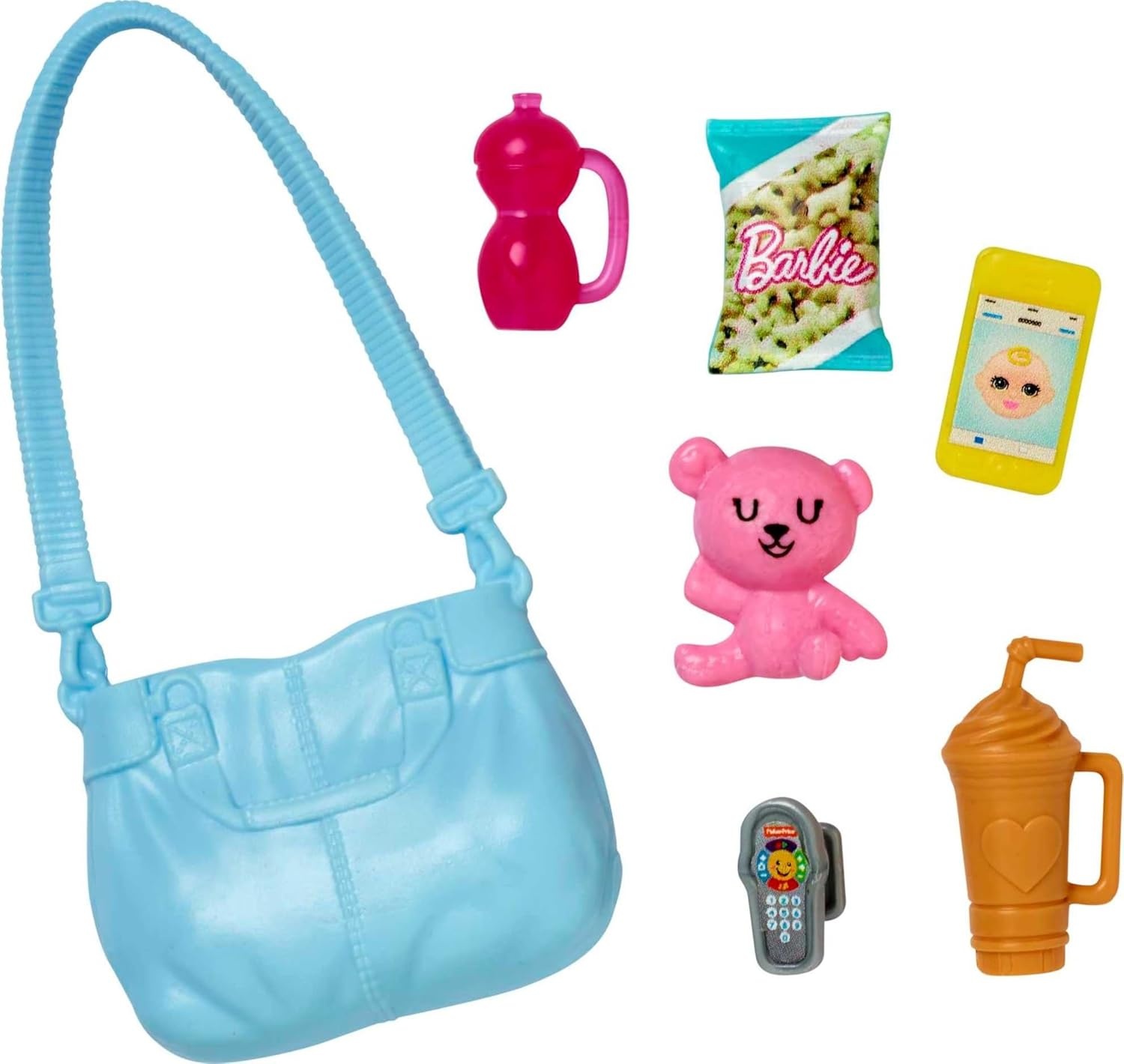 imageBarbie Skipper Babysitters Inc Bedtime Playset with Babysitting Skipper Doll Toddler Doll with GlowintheDark Pajamas Bed Sleeping Kitty Teddy Bear Blanket and Storybook for Kids 37 Years OldPram Playset