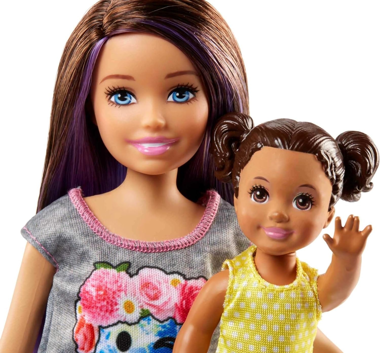 imageBarbie Skipper Babysitters Inc Bedtime Playset with Babysitting Skipper Doll Toddler Doll with GlowintheDark Pajamas Bed Sleeping Kitty Teddy Bear Blanket and Storybook for Kids 37 Years OldPram Playset