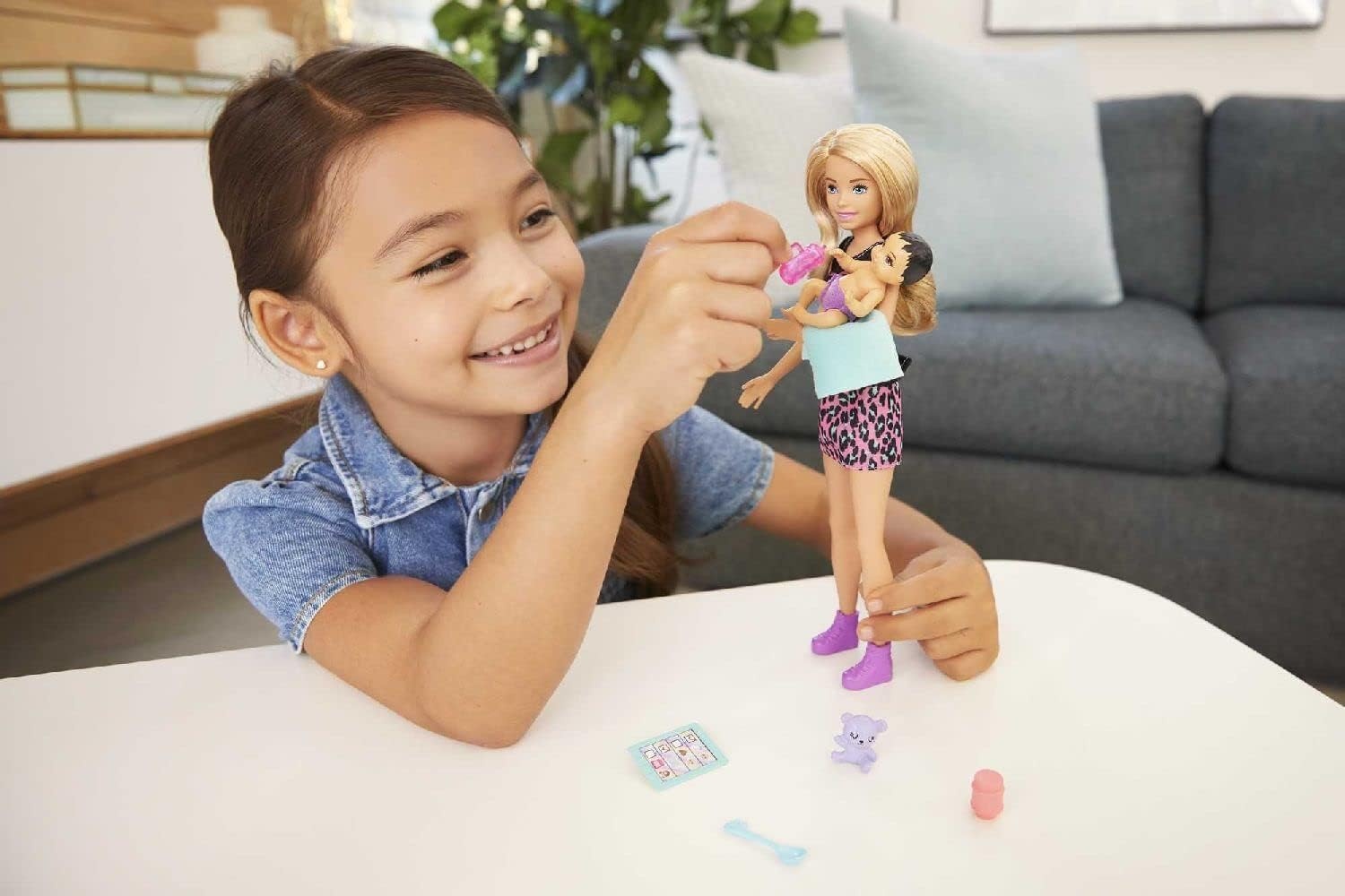 imageBarbie Skipper Babysitters Inc Set with 9in Brunette Skipper Doll Baby Doll amp 4 Storytelling Pieces for 3 to 7 Year OldsBlonde
