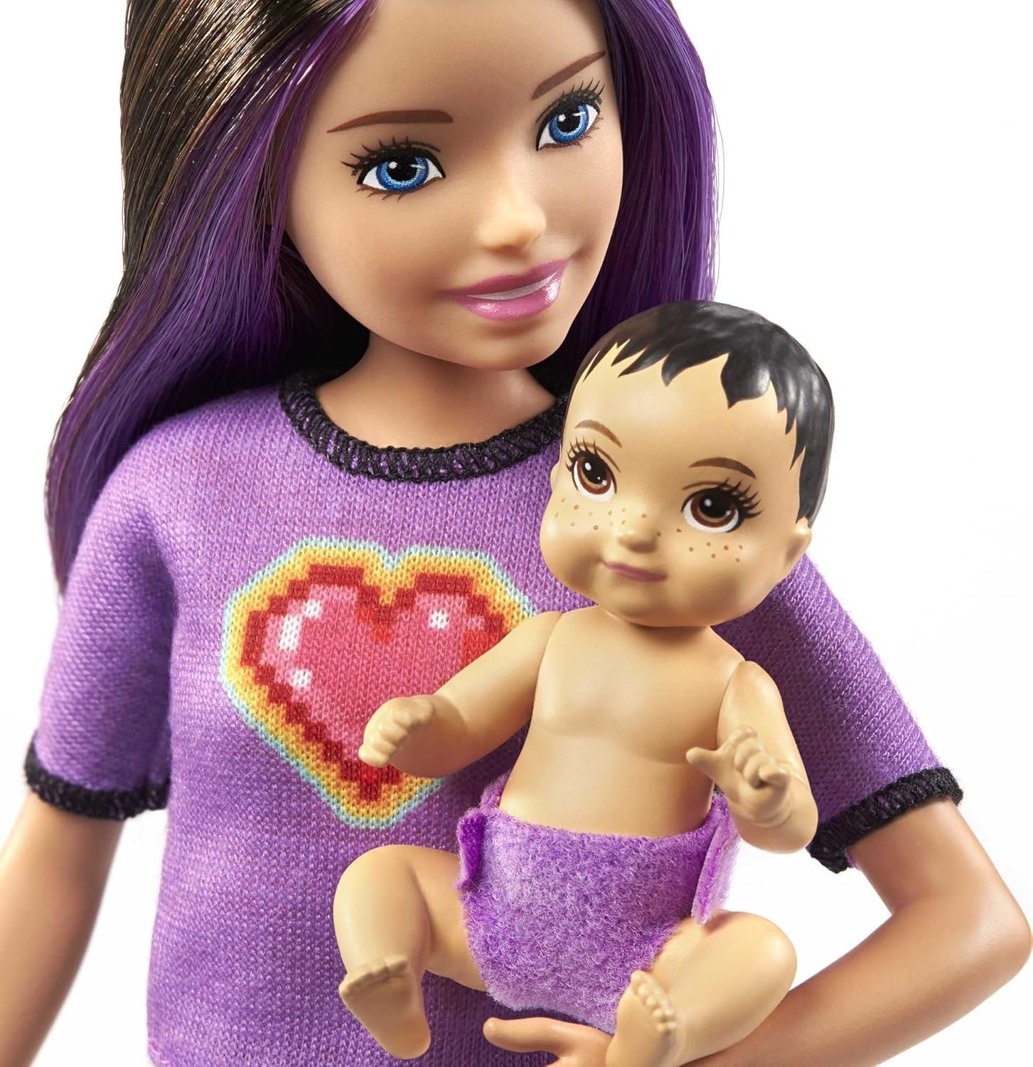 imageBarbie Skipper Babysitters Inc Set with 9in Brunette Skipper Doll Baby Doll amp 4 Storytelling Pieces for 3 to 7 Year OldsMulticolor