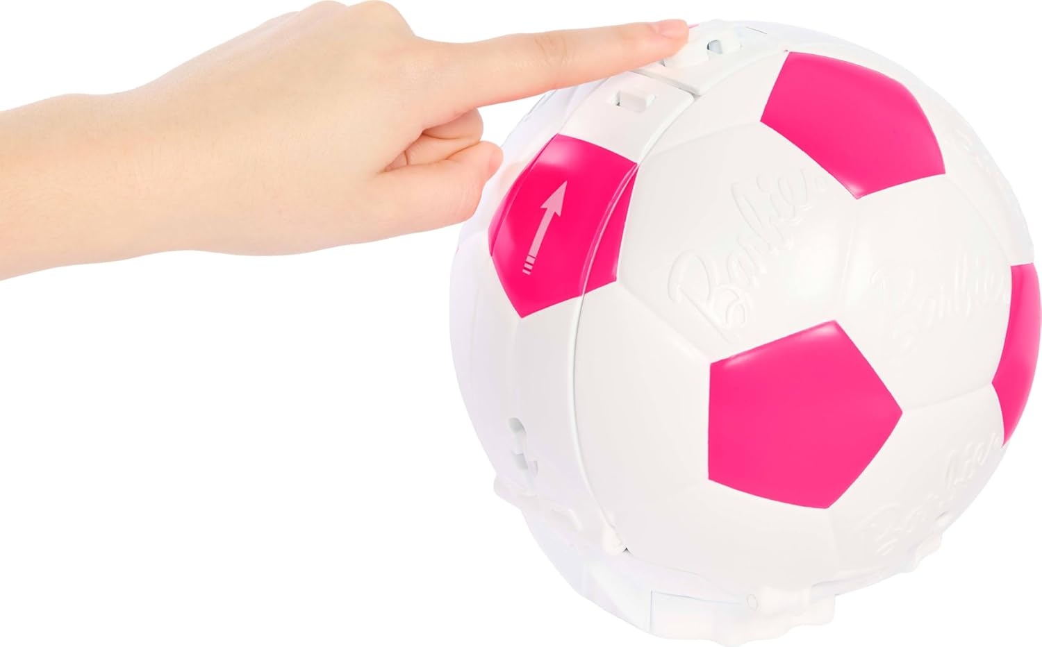 imageBarbie Team Roll and Reveal Soccer Player Doll and Accessories with Brunette Fashion Doll amp 8 Surprises and a Soccer Ball EncasementSoccer