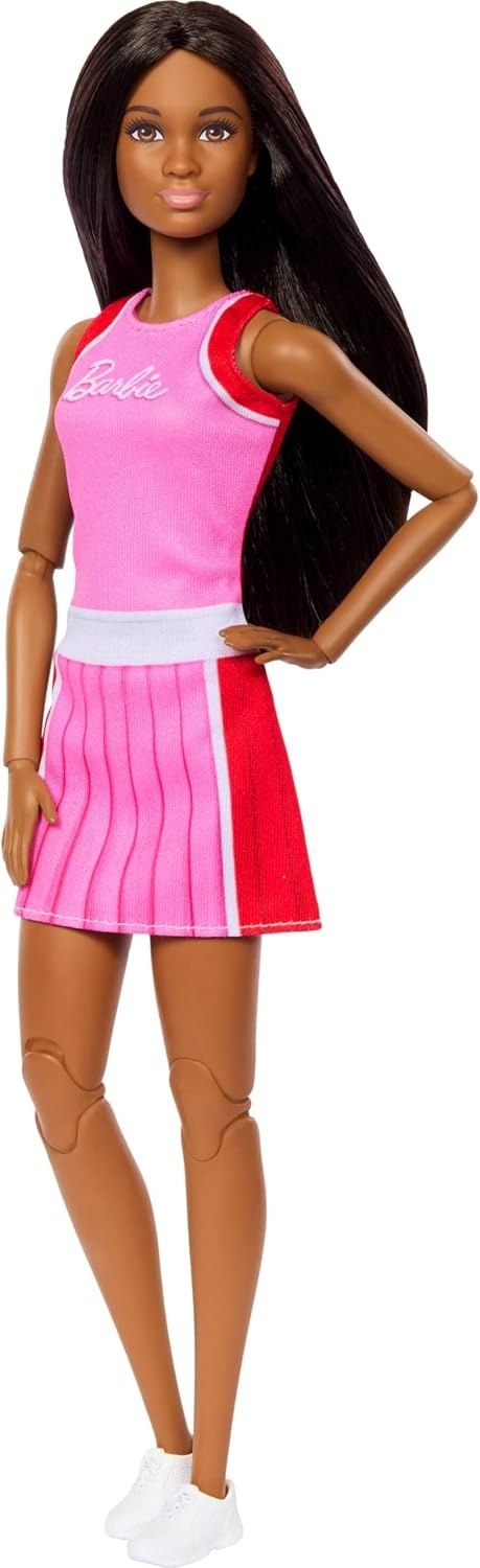 imageBarbie Team Roll and Reveal Soccer Player Doll and Accessories with Brunette Fashion Doll amp 8 Surprises and a Soccer Ball EncasementTennis Ball
