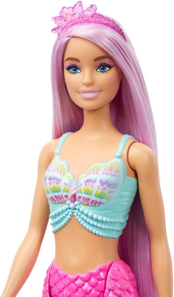 imageBarbie Unicorn Doll with 7InchLong Magenta Fantasy Hair amp Colorful Accessories for Styling Play Themed Headband amp TailMermaid