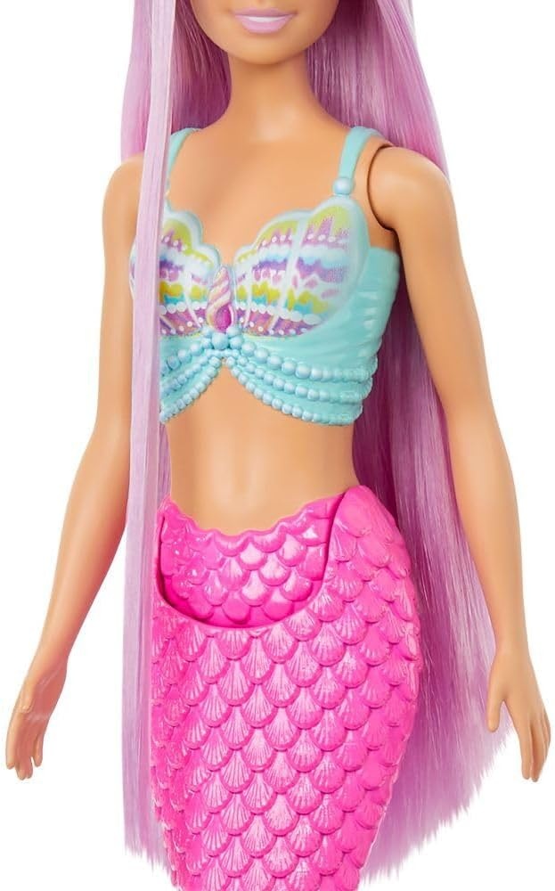 imageBarbie Unicorn Doll with 7InchLong Magenta Fantasy Hair amp Colorful Accessories for Styling Play Themed Headband amp TailMermaid