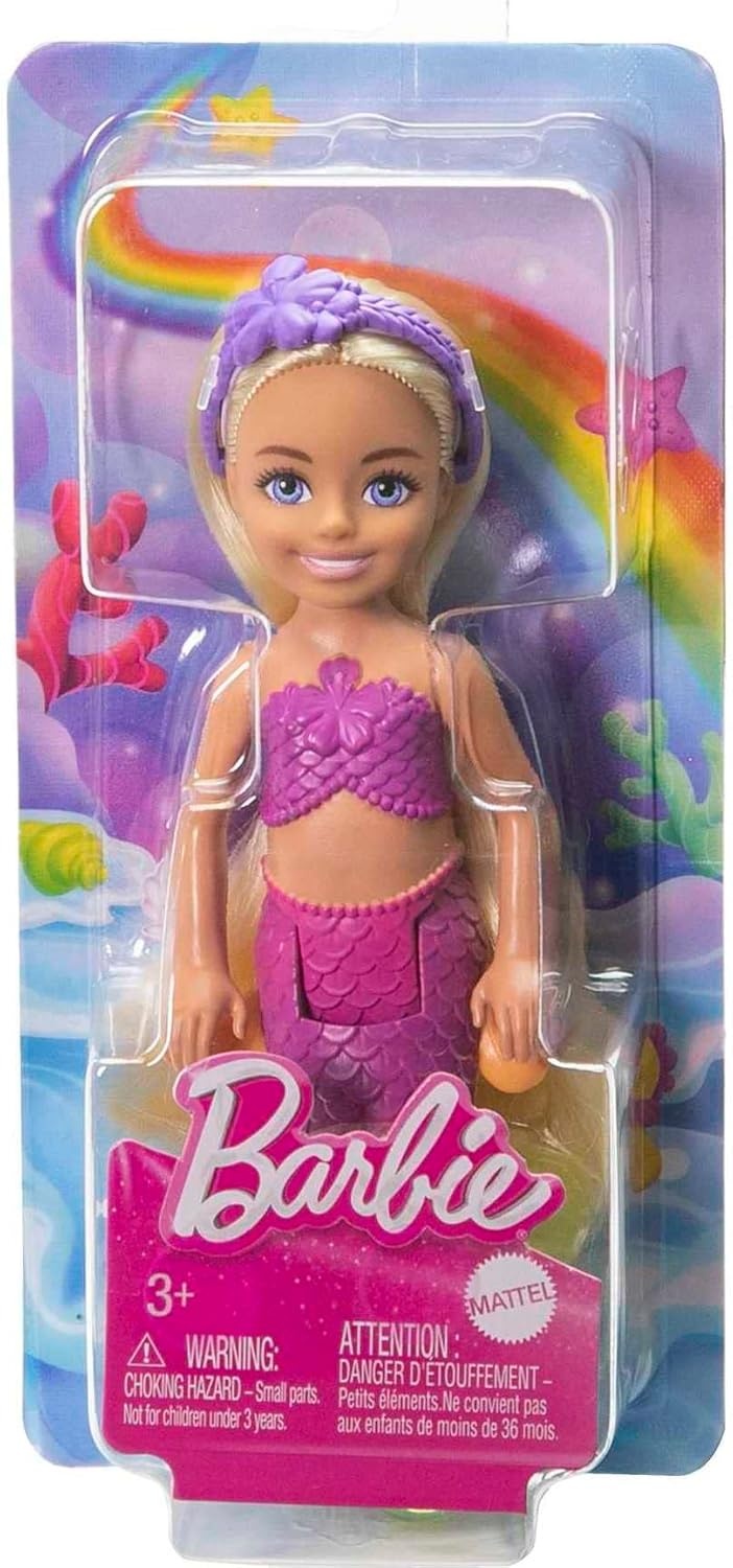 imageBarbie UnicornInspired Chelsea Doll with Lavender Hair Unicorn Toys Horn Headband and Detachable TailBlonde Mermaid