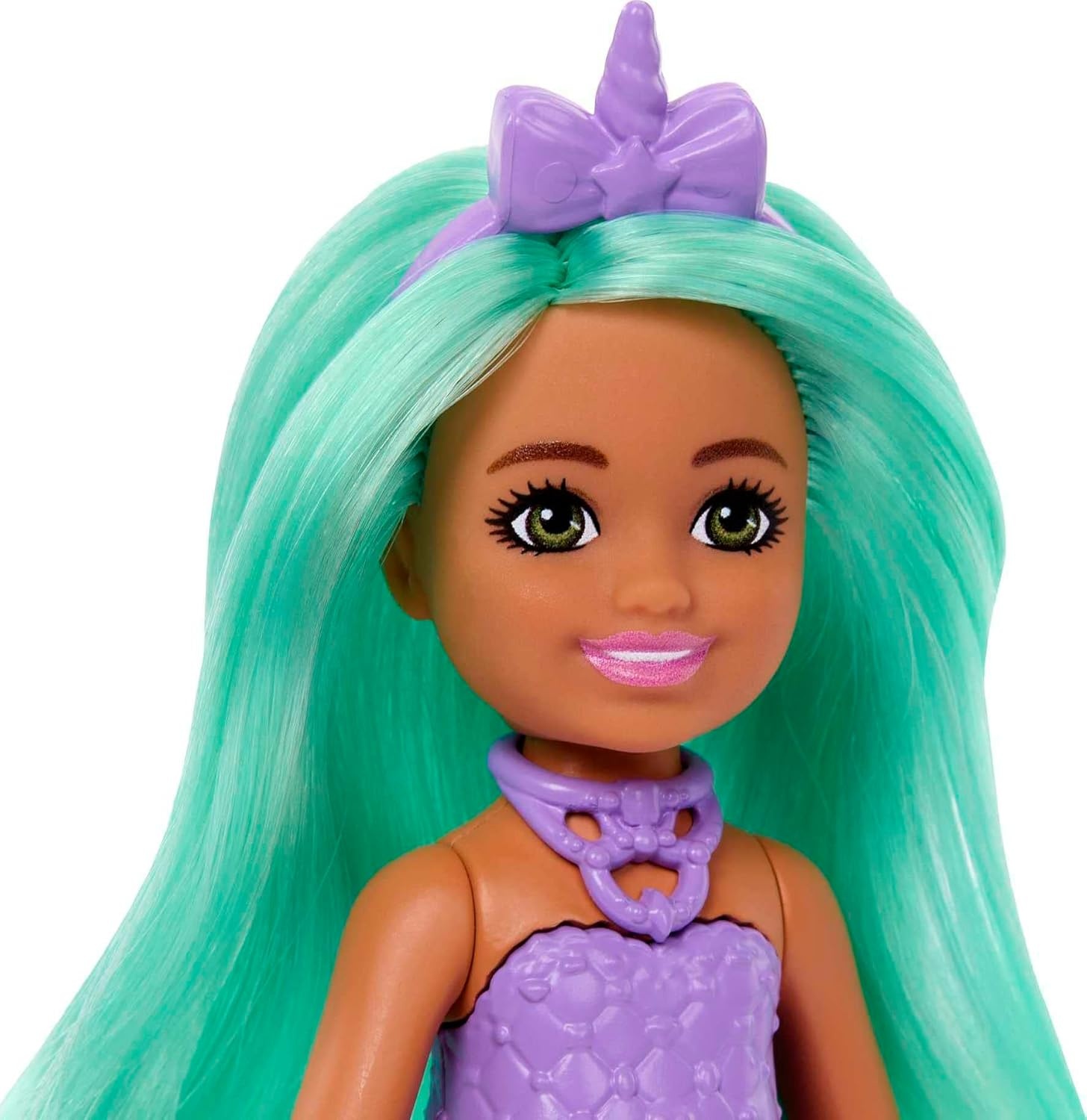 imageBarbie UnicornInspired Chelsea Doll with Lavender Hair Unicorn Toys Horn Headband and Detachable TailGreen Hair Unicorn