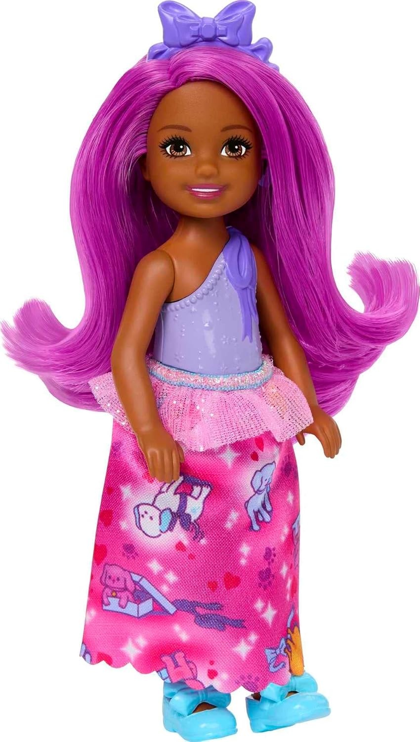 imageBarbie UnicornInspired Chelsea Doll with Lavender Hair Unicorn Toys Horn Headband and Detachable TailPink Hair Royal
