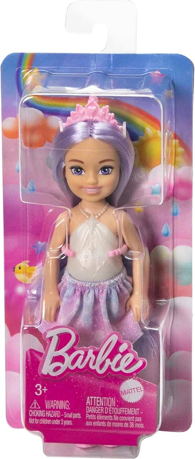 imageBarbie UnicornInspired Chelsea Doll with Lavender Hair Unicorn Toys Horn Headband and Detachable TailPurple Hair Unicorn
