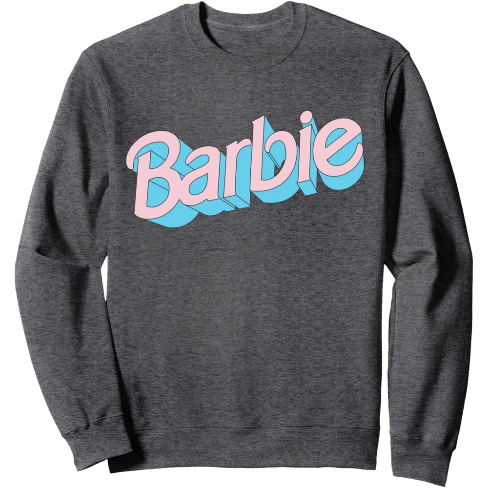 imageBarbie Pink and Blue Logo SweatshirtDark Heather Grey