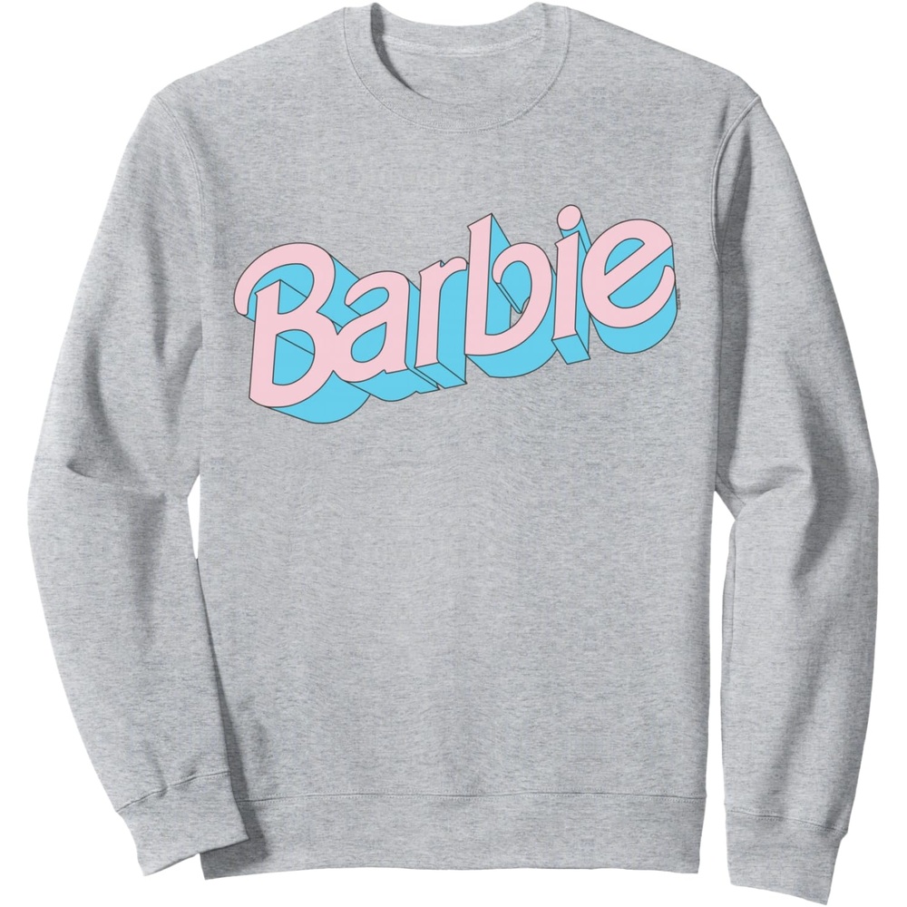 imageBarbie Pink and Blue Logo SweatshirtHeather Grey