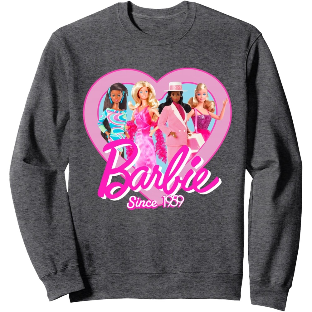 imageBarbie Since 1959 Heart SweatshirtDark Heather Grey