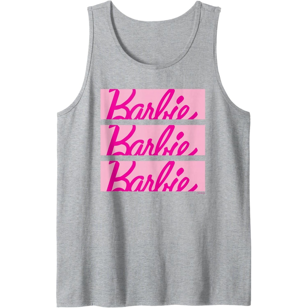 imageBarbie Classic Multi Logo Tank TopHeather Grey