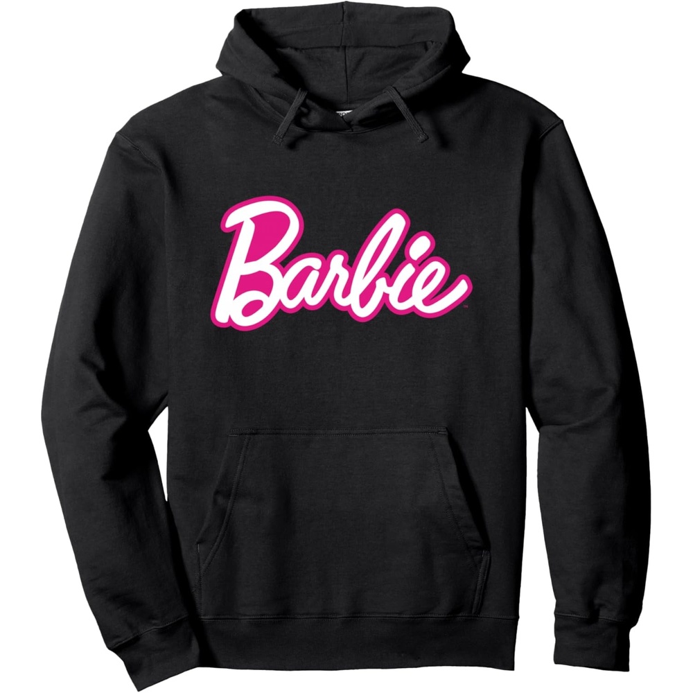 imageBarbie Current Pink and White Script Logo Pullover HoodieBlack