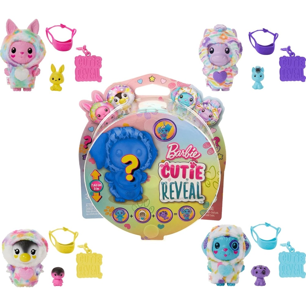 imageBarbie Cutie Reveal Animal Color DreamThemed Pet amp Accessories with 5 Surprises Including Mini Pet Color Change amp Clip