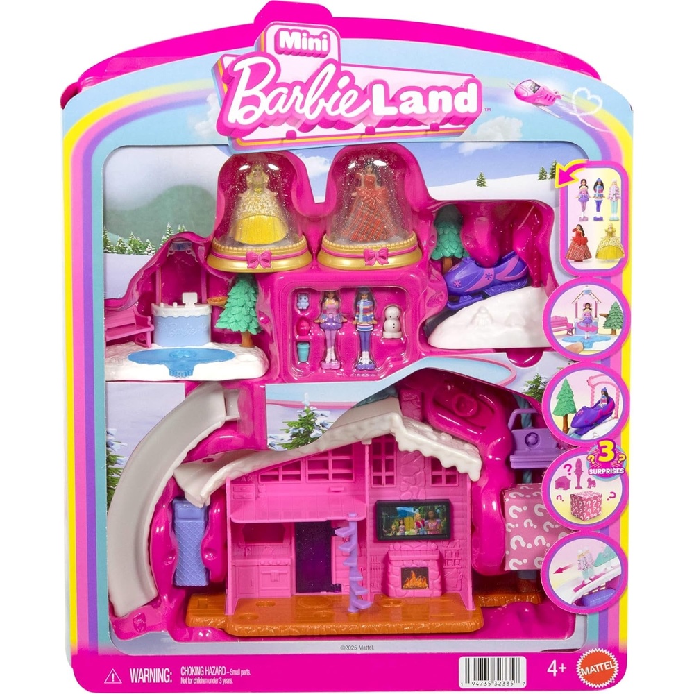 imageBarbie Mini BarbieLand Bundle Including 2 Holiday Dolls 3 Snow Playsets 3 Other 15inch Dolls