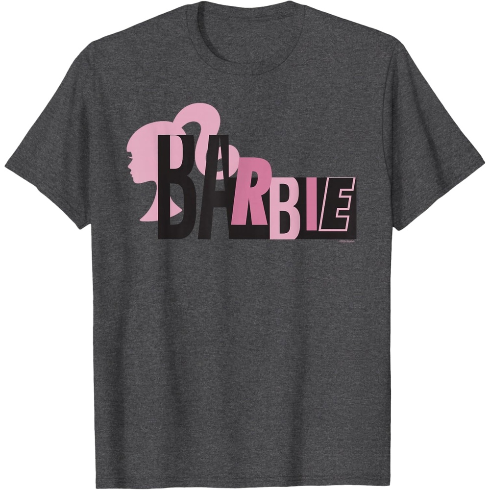 imageBarbie Mixed Black and Pink Logo TShirtDark Heather Grey