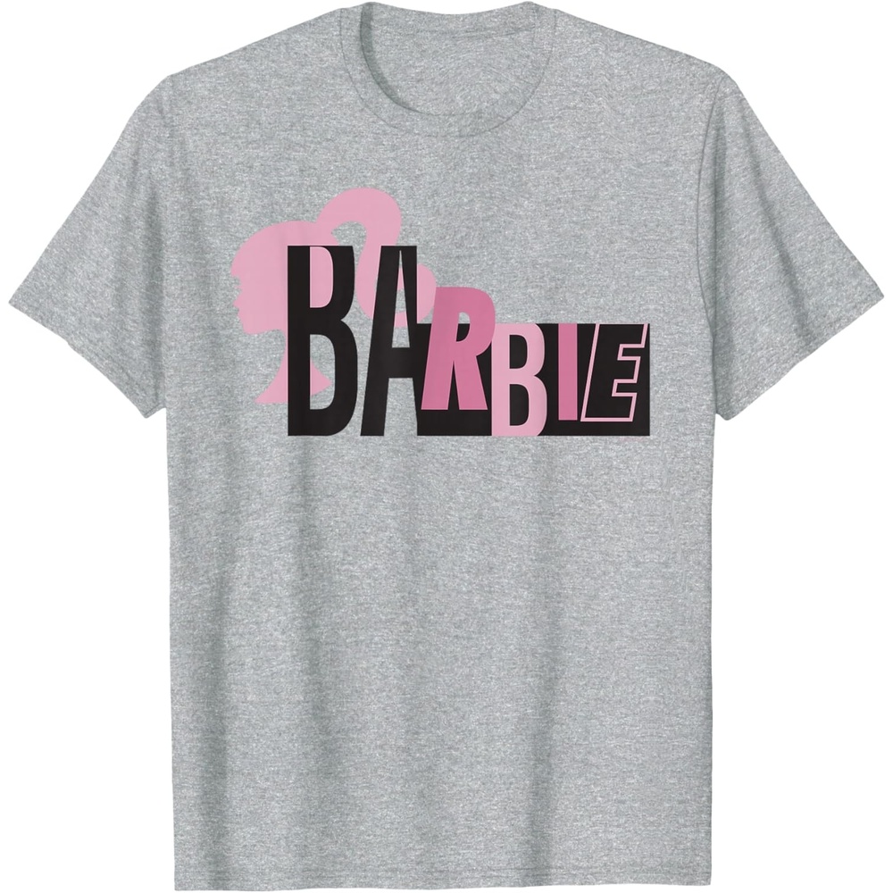 imageBarbie Mixed Black and Pink Logo TShirtHeather Grey