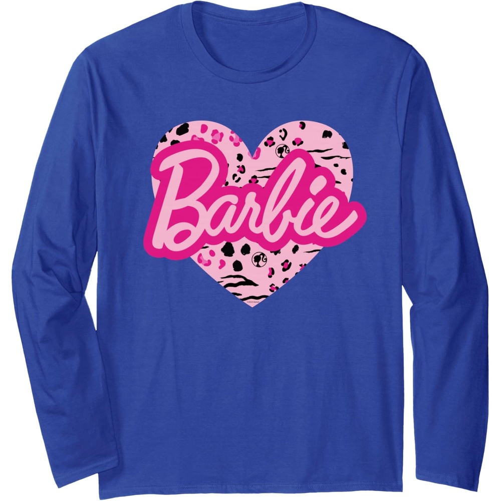 imageBarbie Patterned Heart Logo Long Sleeve TShirtRoyal Blue