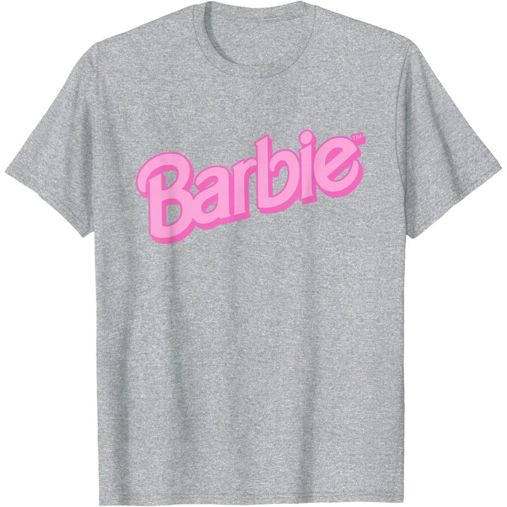 imageBarbie Pink Logo TShirtHeather Grey