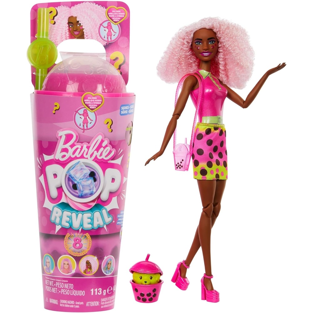 imageBarbie Pop Reveal Bubble Tea Series Doll amp Accessories with Pet 8 Surprises Include Color Change Cup with Storage Styles May VaryBerry Bliss