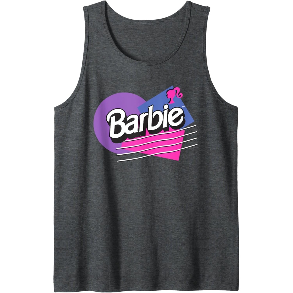 imageBarbie Retro Logo Tank TopDark Heather Grey