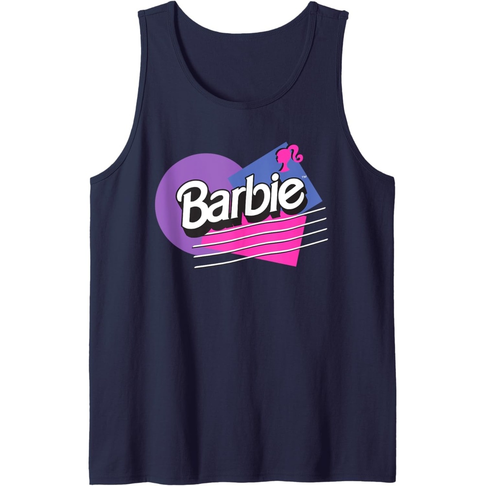 imageBarbie Retro Logo Tank TopNavy Blue