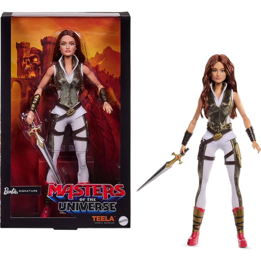 imageBarbie Signature Doll Ken HeMan Collectible in Battle Harness Sword Doll Stand amp Displayable Packaging Motu Movie ThemeTeela Camila Mendes