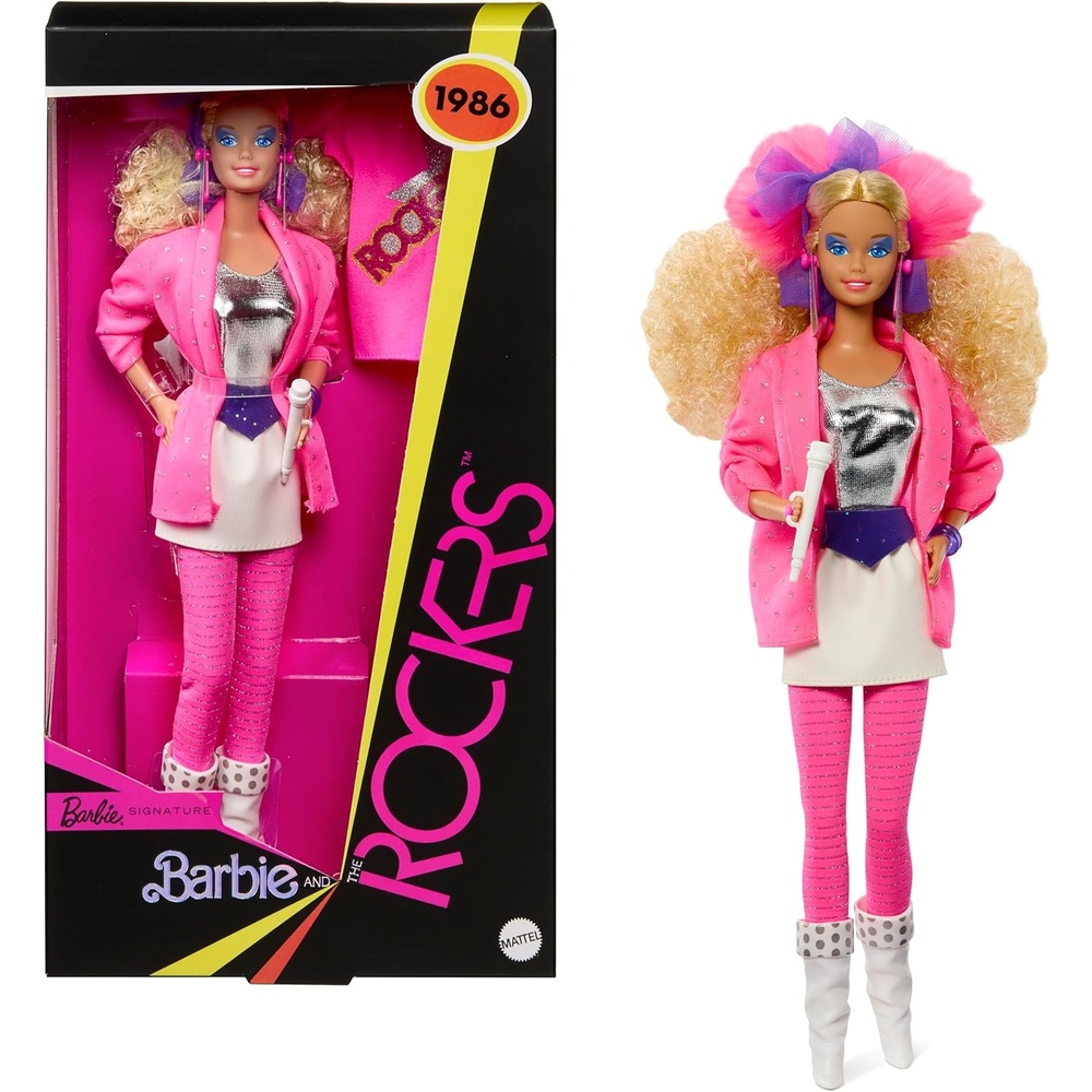 imageBarbie Signature Doll and the Rockers Collectible Repro Doll 40th Anniversary of 1986 Line Doll Stand and Displayable PackagingBarbie