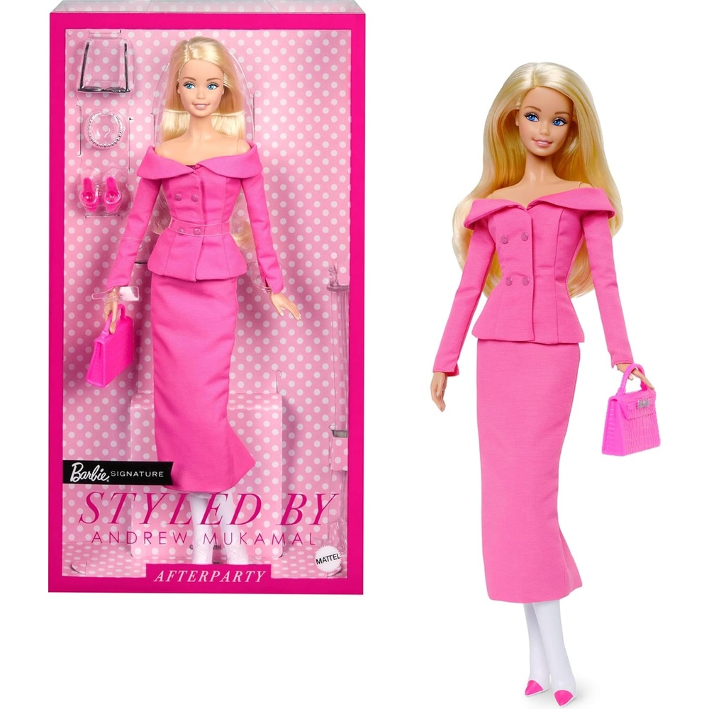 imageBarbie Signature Styled by Andrew Mukamal Fashion Doll Collectible with 3 DaytoNight Looks amp Accessories Includes Stand