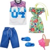 imageBarbie amp Ken Fashions 2Pack Clothing amp Accessories Set 1 Tropical Dress amp Tote for Barbie Doll amp 1 Tropical Shirt amp Shorts Outfit with Shoes for Ken Doll