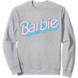 Barbie – Pink and Blue Logo Sweatshirt(Heather Grey)