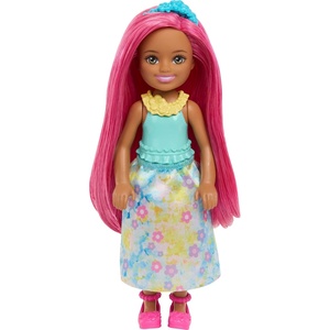 Barbie Chelsea Royal Small Doll (6-Inch) with Pink Hair Wearing Removable Skirt, Shoes & Hair Accessory, 6-inch Toy