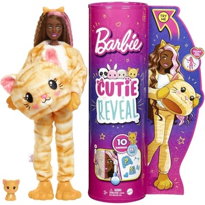 Barbie Cutie Reveal Fashion Doll with Bunny Plush Costume & 10 Surprises Including Mini Pet & Color Change(Kitten)