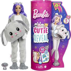 Barbie Cutie Reveal Fashion Doll with Bunny Plush Costume & 10 Surprises Including Mini Pet & Color Change(Puppy)