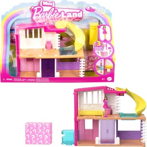 Barbie Mini BarbieLand Doll House Sets, Mini Dreamhouse with Surprise 1.5-inch Doll, Furniture & Accessories, Plus Elevator & Pool