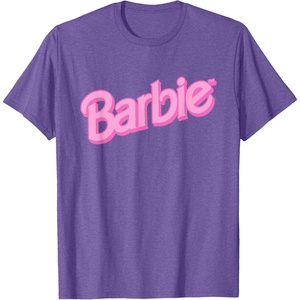 Barbie Pink Logo T-Shirt(Purple Heather)