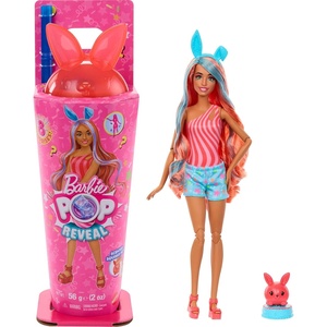 Barbie Pop Reveal Series Doll & Accessories Set, Shakes Series, Scented Unicorn Fashion Doll & Pet, 8 Surprises Include Color Change(Bunny)