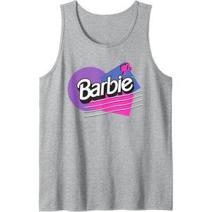 Barbie Retro Logo Tank Top(Heather Grey)