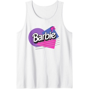 Barbie Retro Logo Tank Top(White)
