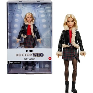 Barbie Ruby Sunday Doll, Dr. Who Collectible Inspired by the Series’ 14th Season with Doll Stand & Certificate of Authenticity